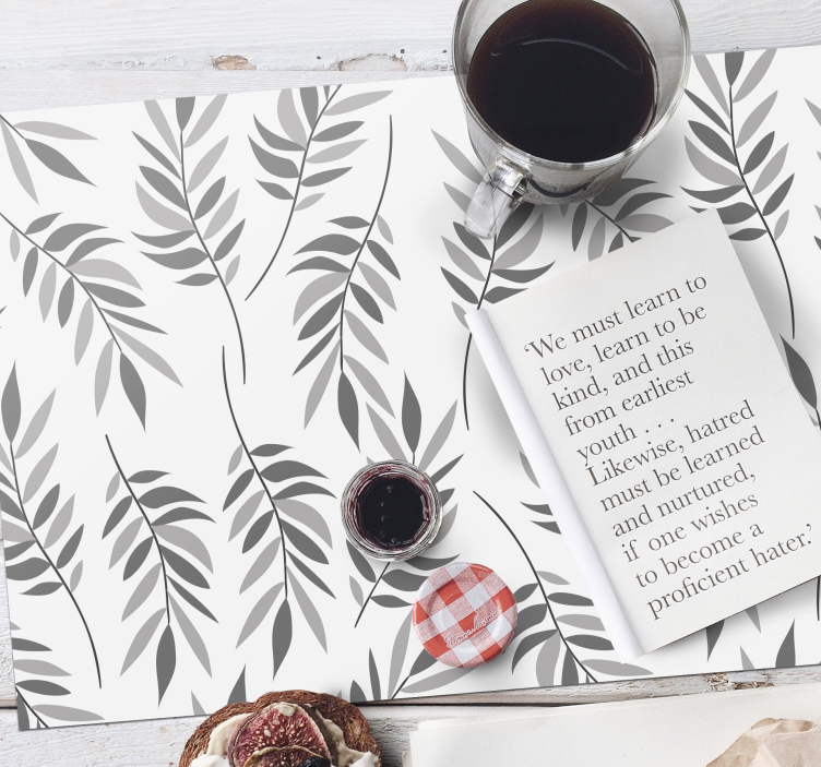 Elegant leaf pattern placemat - TenStickers