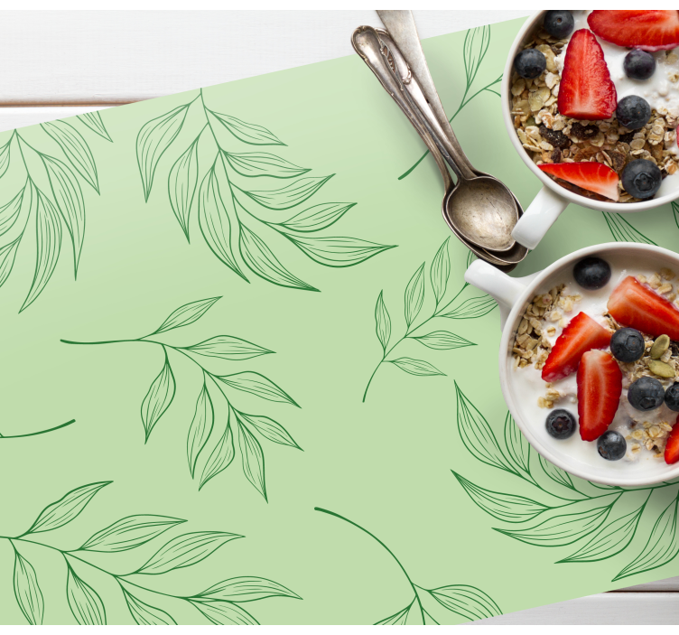 Elegant leaf patterns placemat - TenStickers
