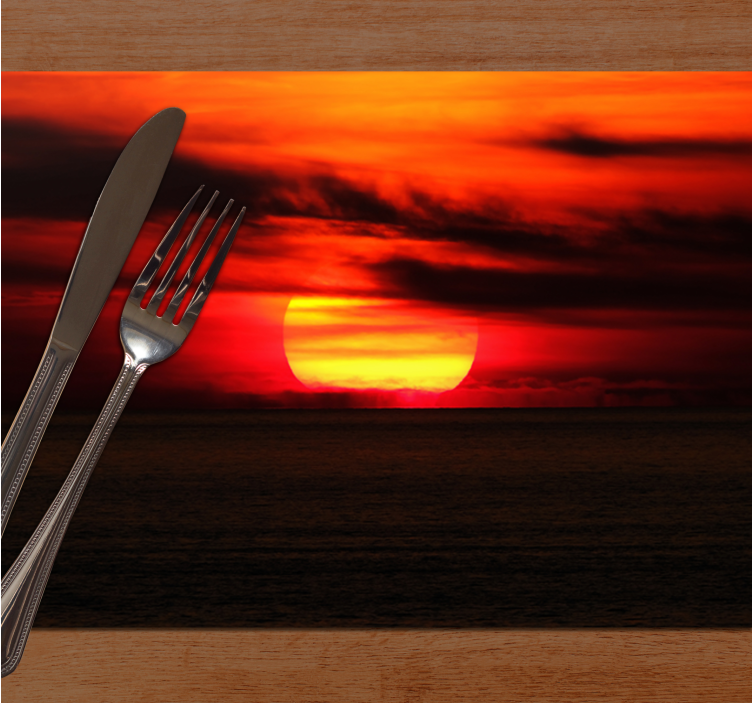 Elegant placemat sunset over ocean design - TenStickers