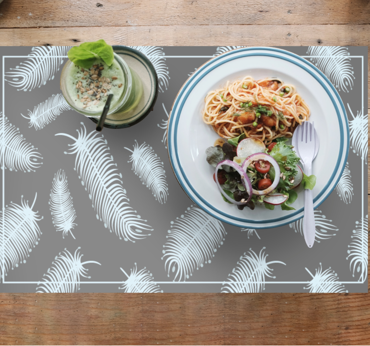 Feather pattern background placemat - TenStickers