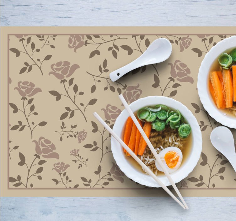 Floral botanical pattern placemat - TenStickers