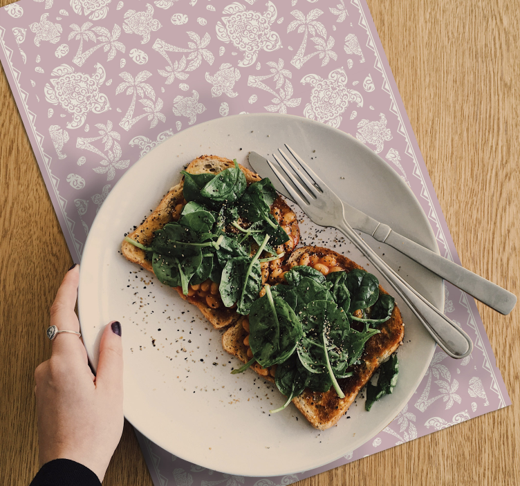 Floral motif surface placemat - TenStickers