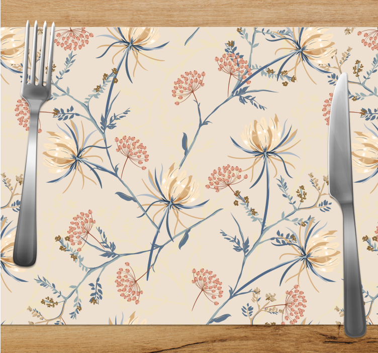 Floral pattern accents placemat - TenStickers