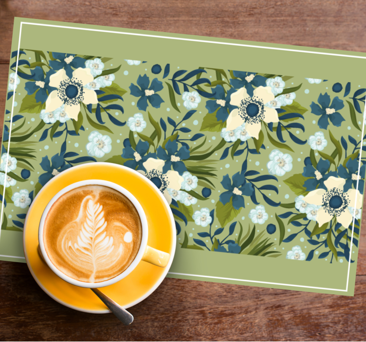 Floral pattern background placemat - TenStickers