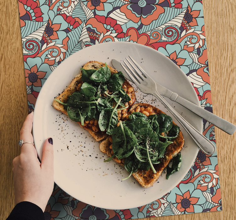 Floral patterned surface placemat - TenStickers
