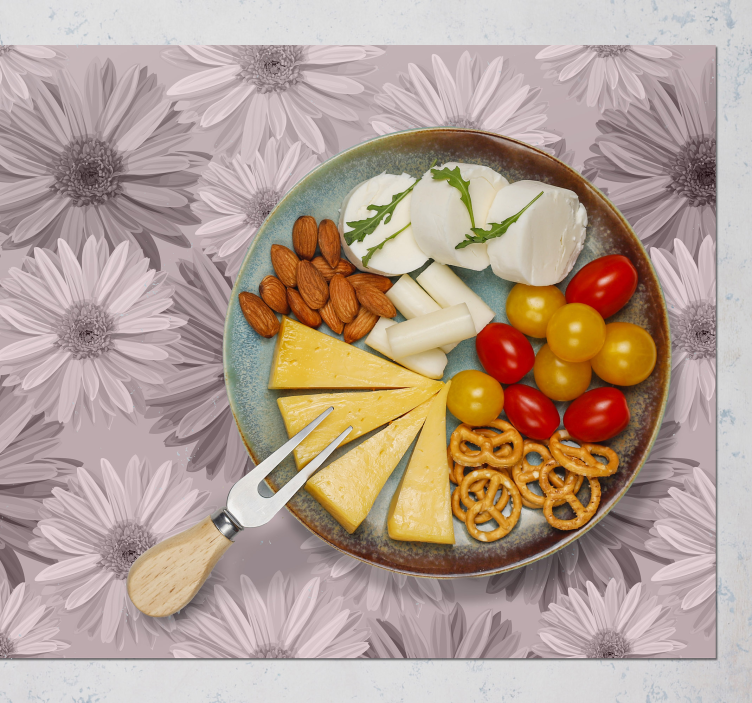 Floral plate pattern placemat - TenStickers