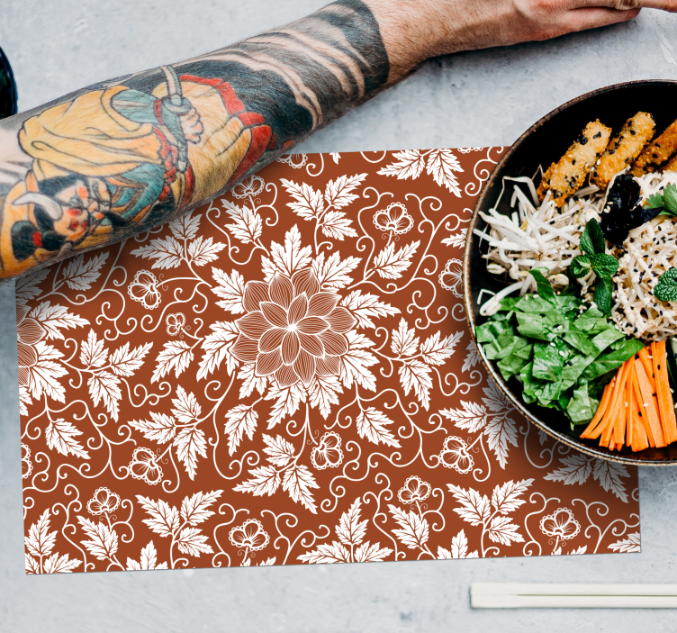 Floral print surface placemat - TenStickers