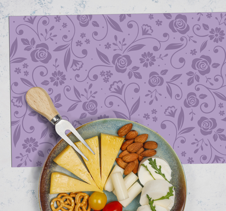 Floral violet pattern placemat - TenStickers