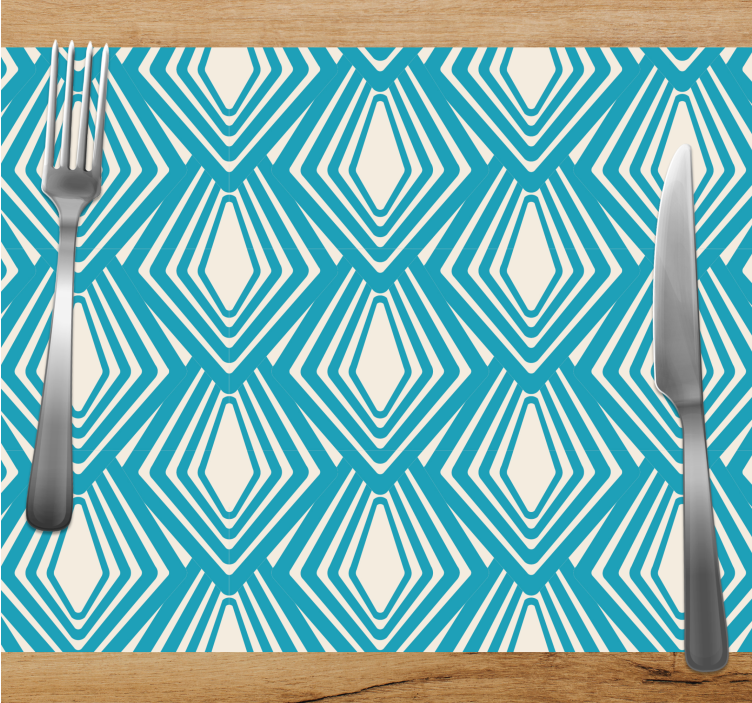 Geometric blue pattern modern placemat - TenStickers
