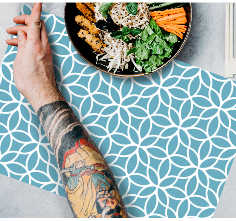 Geometric floral motif placemat - TenStickers