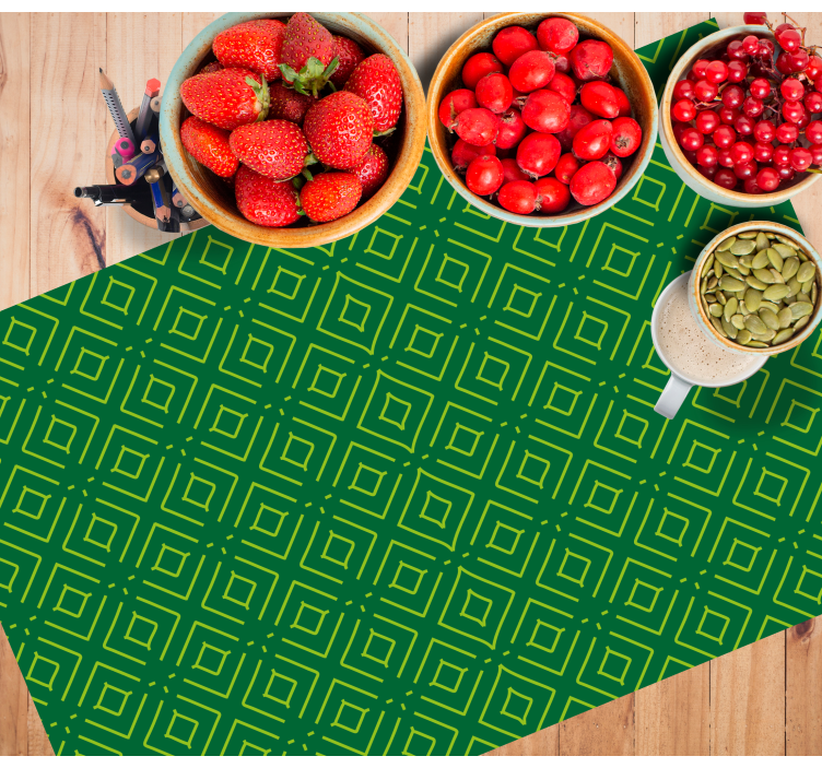 Geometric green pattern placemat - TenStickers