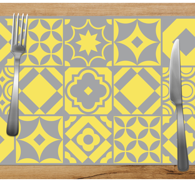 Geometric motif tiles placemat - TenStickers