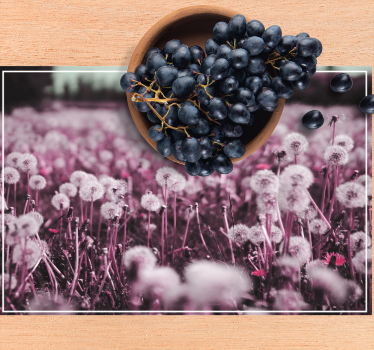 Grapes with dandelions placemat - TenStickers