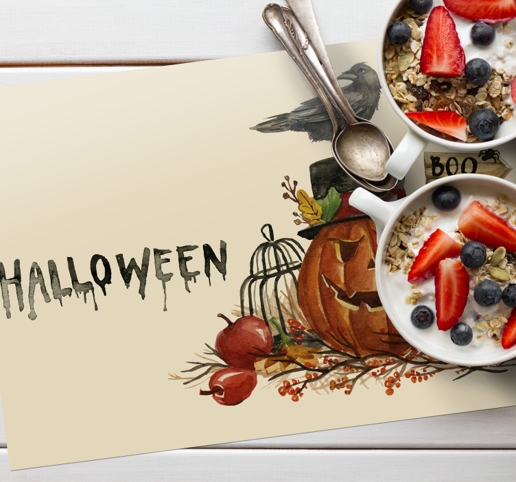 Halloween placemat festive pumpkin display - TenStickers