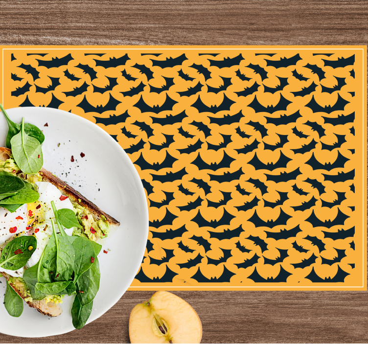 Halloween placemat with bat pattern overlay - TenStickers