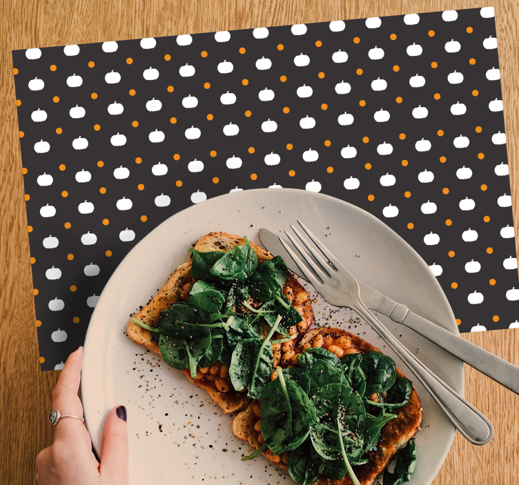 Halloween placemat with pumpkin patterned design - TenStickers