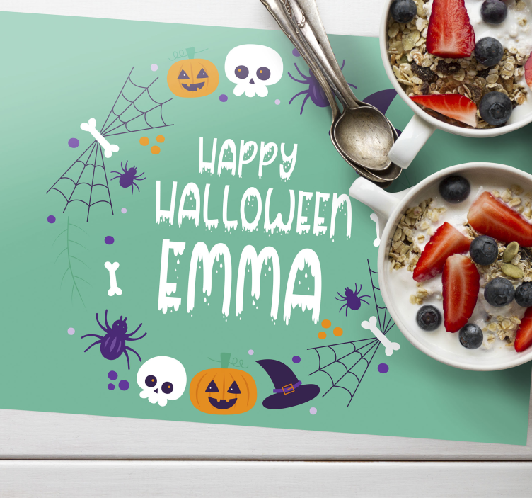 Halloween placemat with spooky themed design - TenStickers