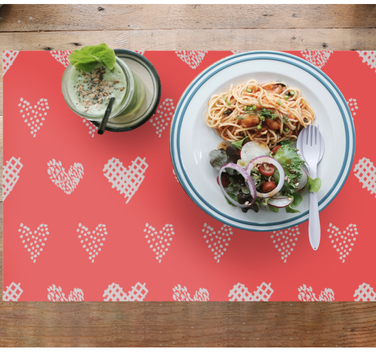 Heart pattern texture placemat - TenStickers