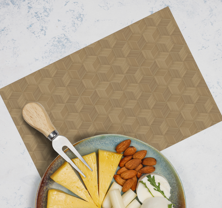 Hexagonal wood pattern placemat - TenStickers