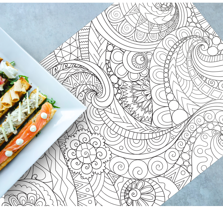 Intricate line patterns placemat - TenStickers