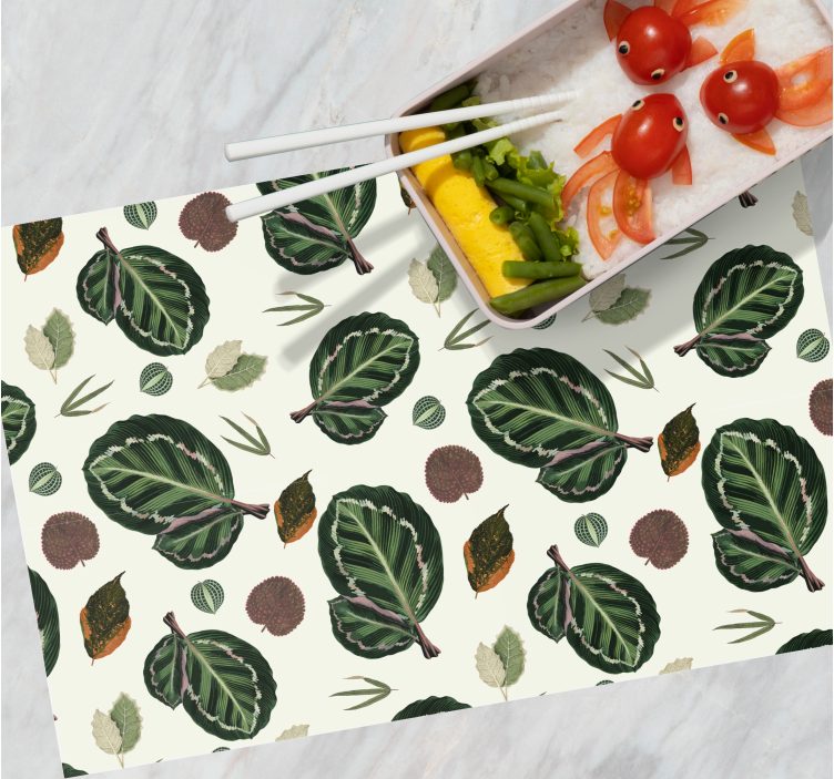 Leaf pattern elements placemat - TenStickers