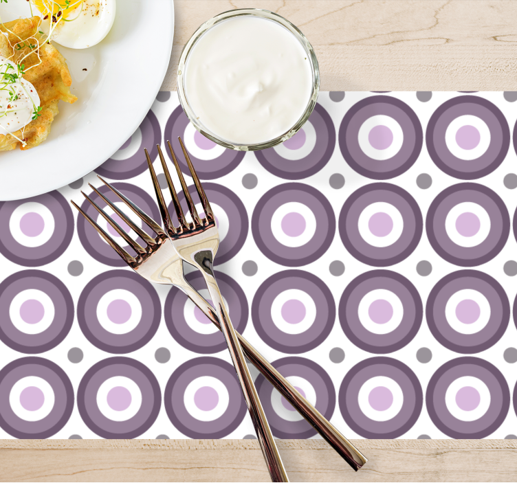 Lilac 70s Style textured placemats - TenStickers
