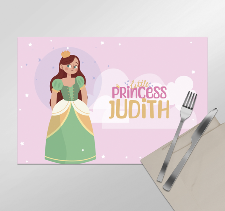 Little princess personalised name kids placemat - TenStickers