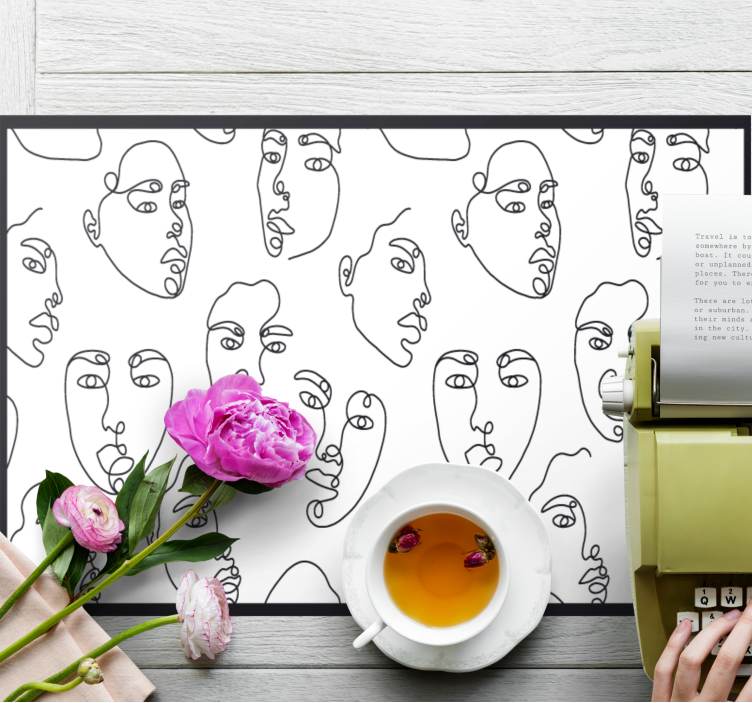 Modern placemat abstract face line art - TenStickers