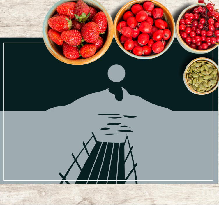 Modern placemat bridge over water design - TenStickers