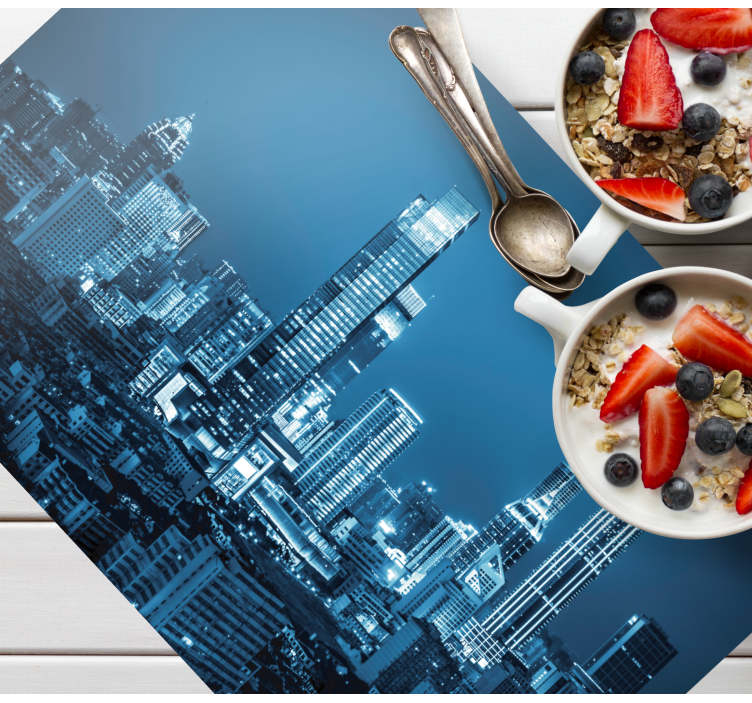 Modern placemat city skyline design - TenStickers