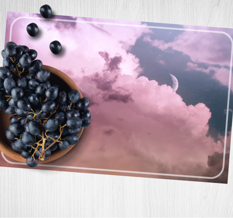 Modern placemat cloudy sky moon - TenStickers