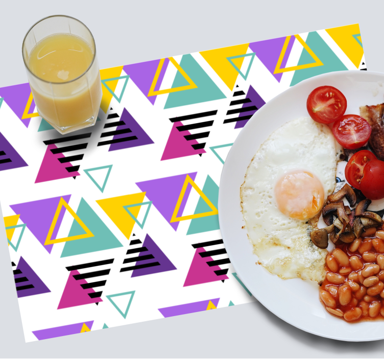 Modern placemat colorful geometric triangles - TenStickers