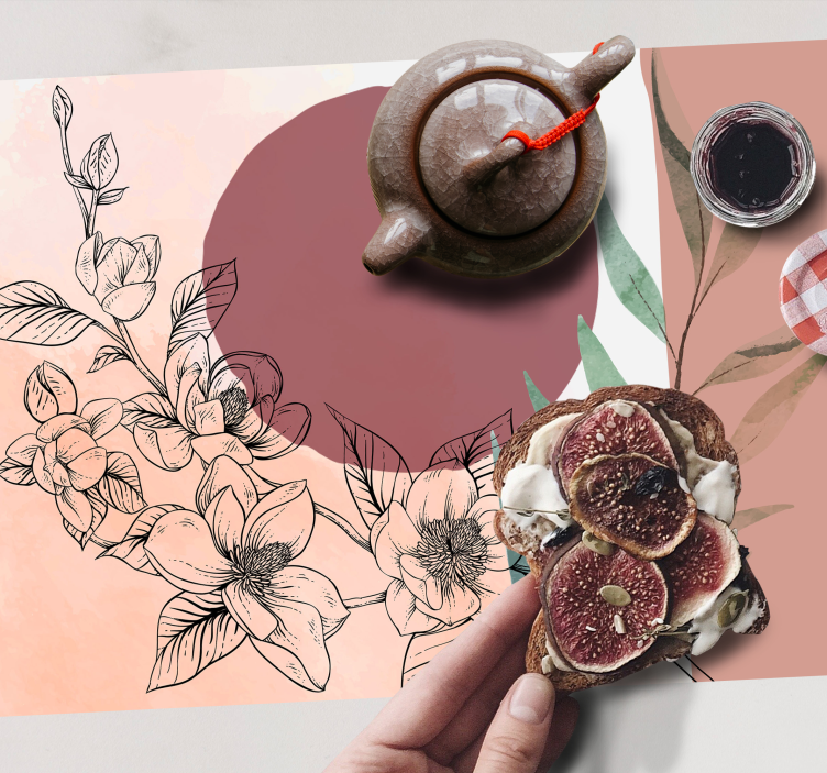 Modern placemat floral minimalist design - TenStickers