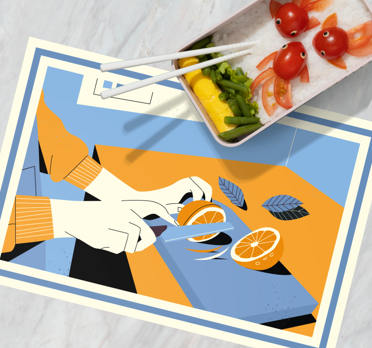 Modern placemat for slicing fresh oranges - TenStickers