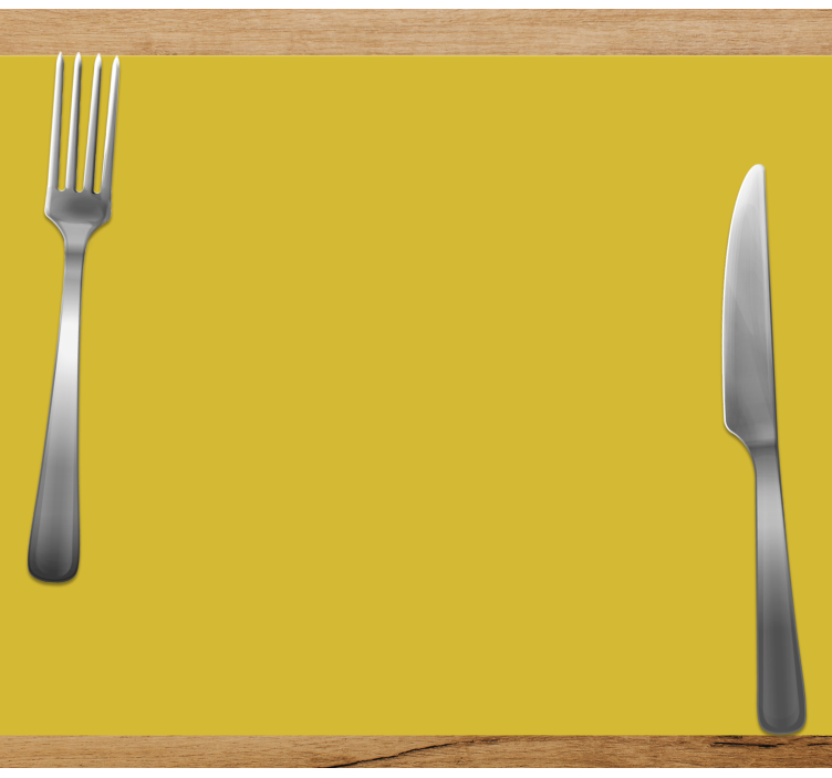 Modern placemat fork knife set up - TenStickers