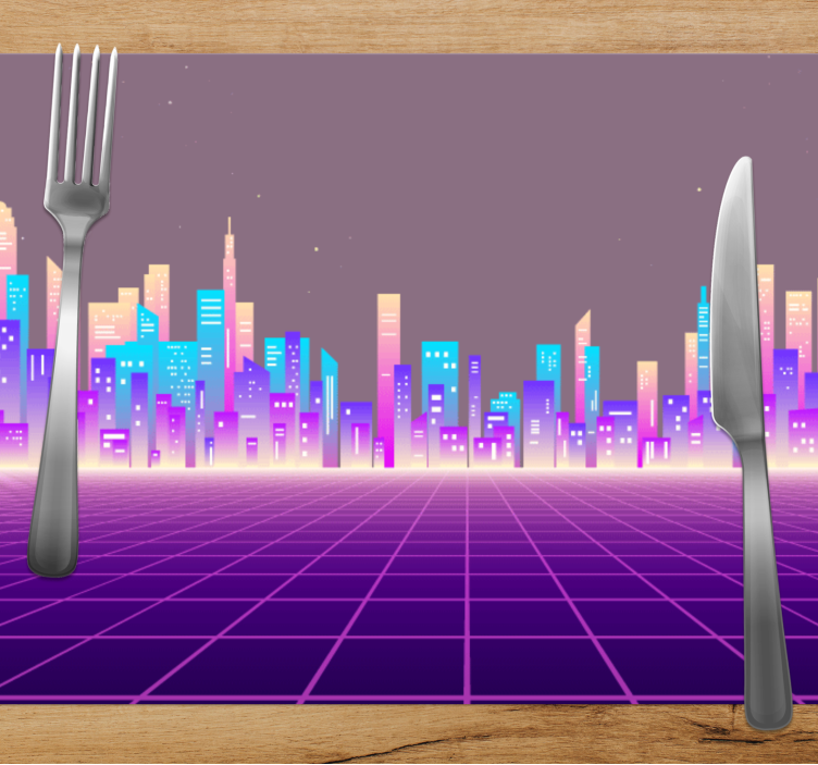 Modern placemat futuristic cityscape design - TenStickers