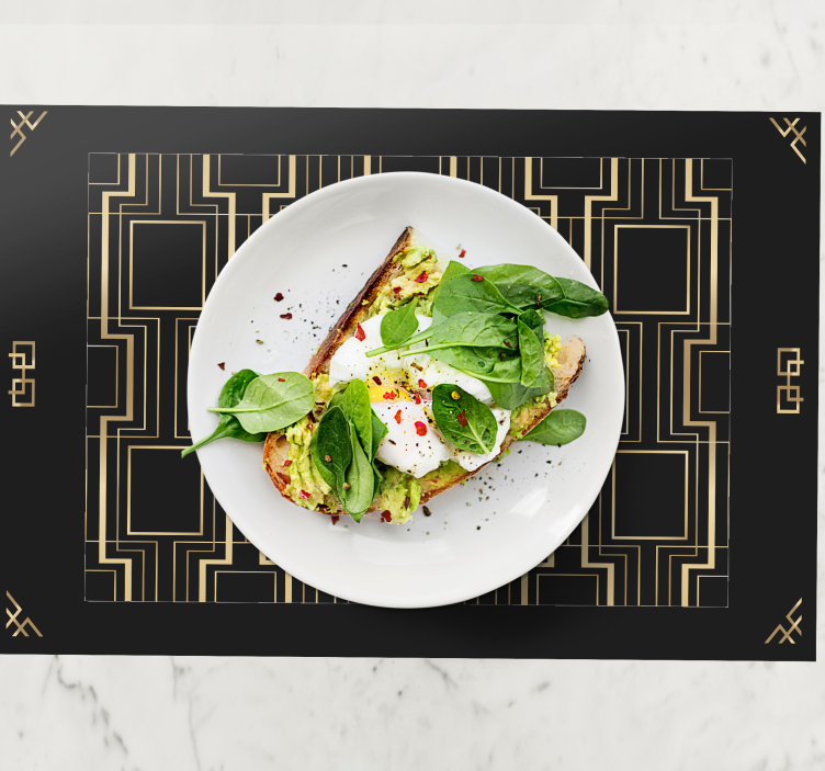 Modern placemat geometric black design - TenStickers