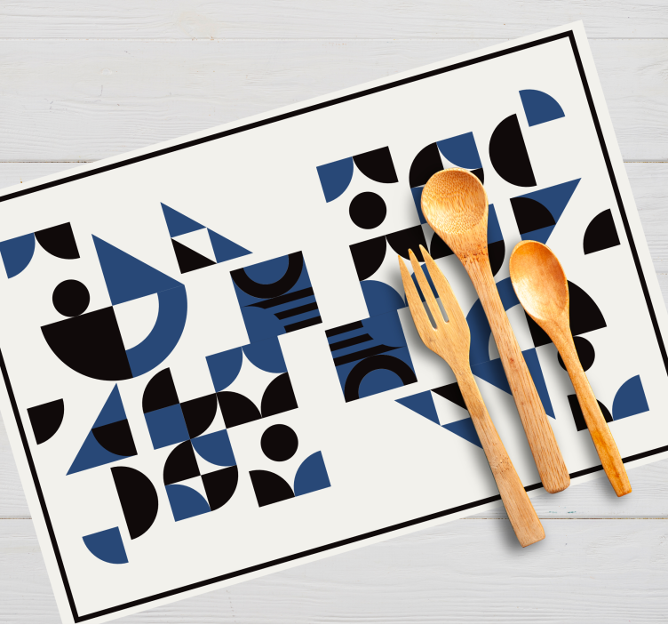 Modern placemat geometric blue designs - TenStickers