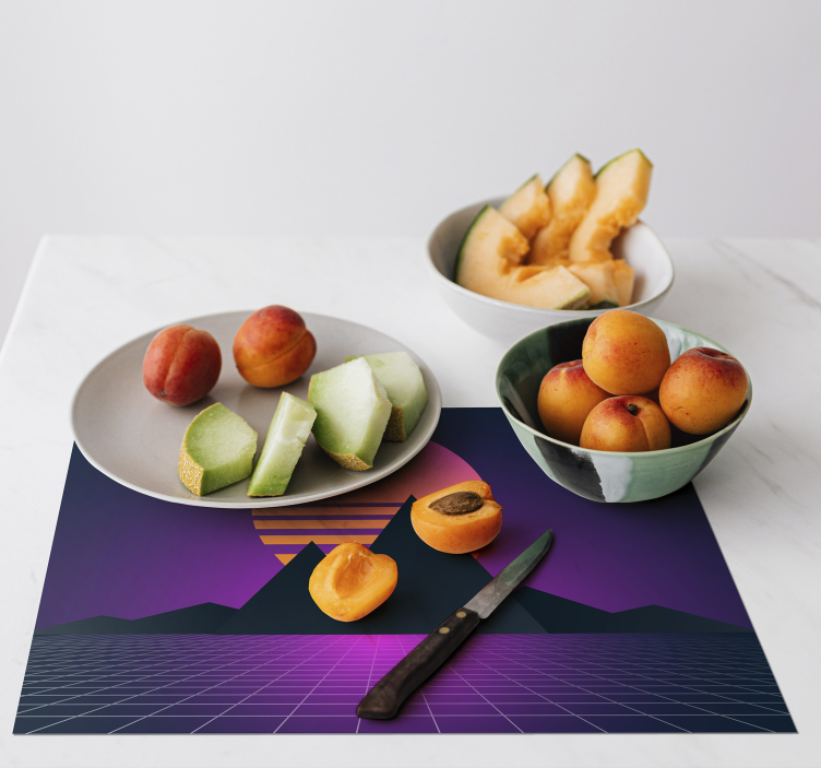 Modern placemat geometric twilight landscape - TenStickers
