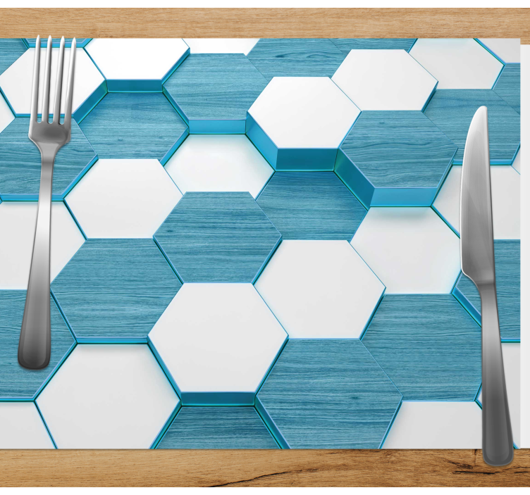 Modern placemat hexagonal blue design - TenStickers