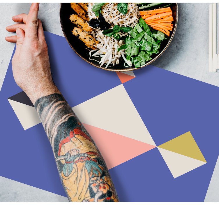 Modern placemat in geometric color squares - TenStickers