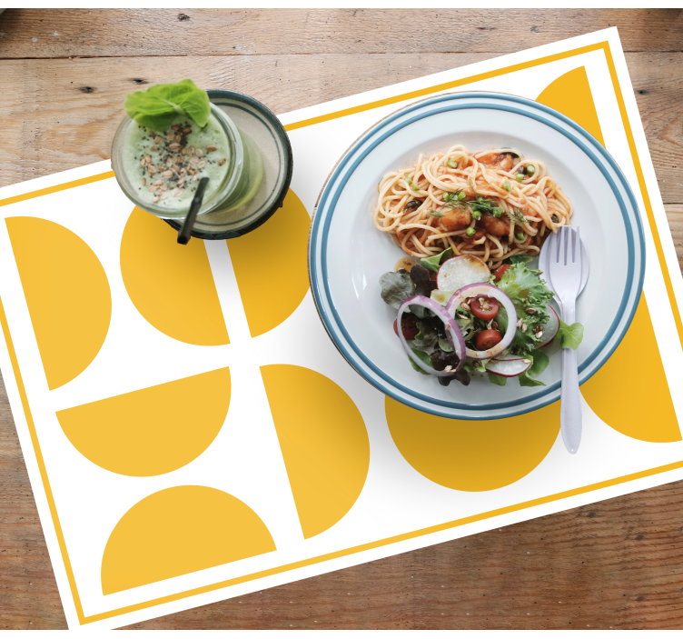 Modern placemat in geometric yellow design - TenStickers