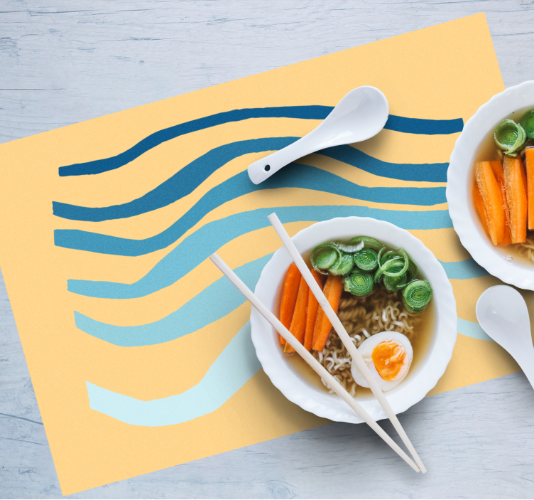 Modern placemat in wavy line design - TenStickers
