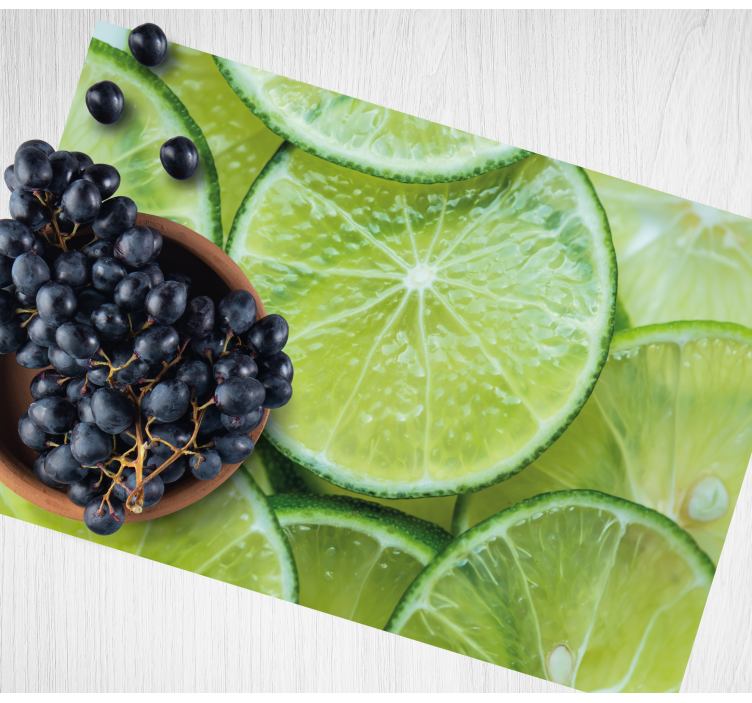 Modern placemat juicy lime slices - TenStickers