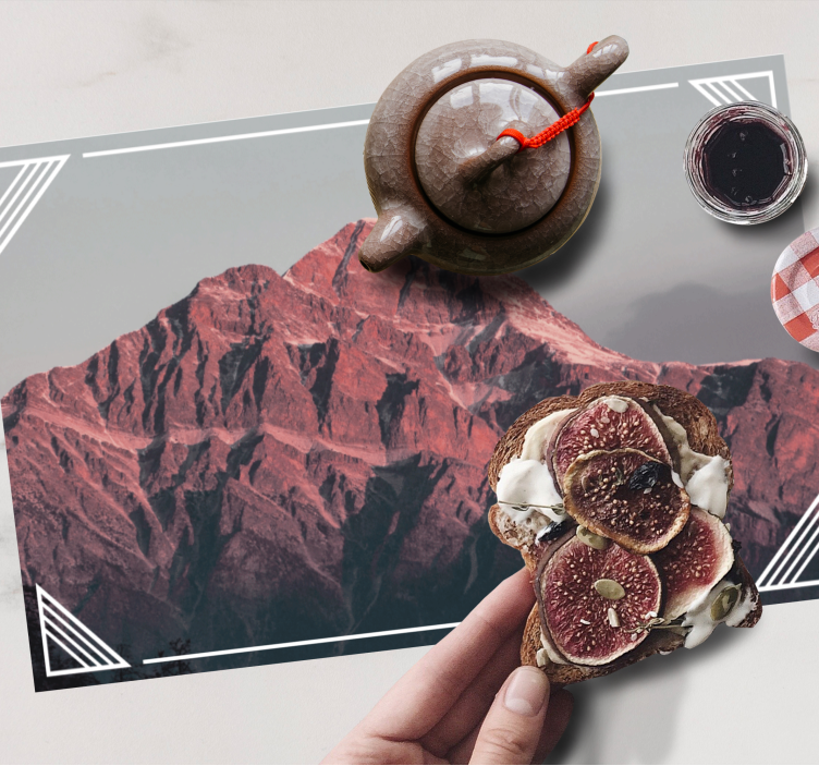 Modern placemat mountain landscape tranquility - TenStickers