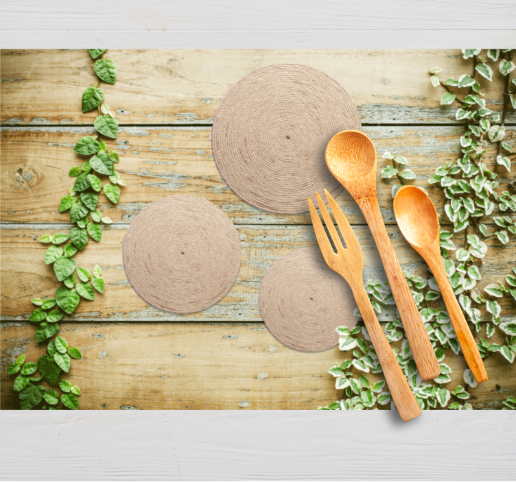 Modern placemat natural coaster set - TenStickers