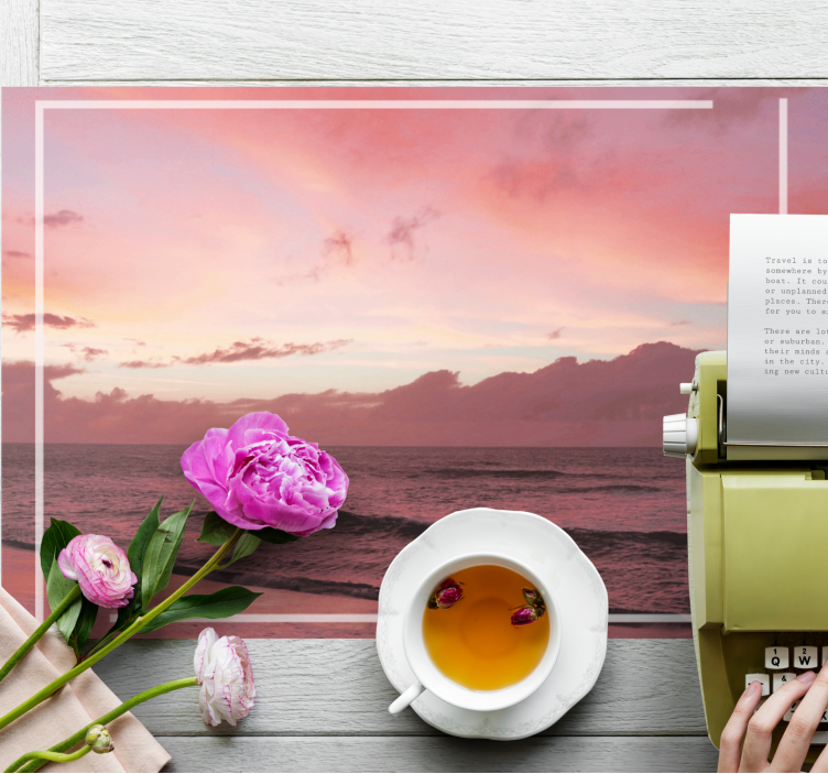 Modern placemat serene coastal sunset - TenStickers