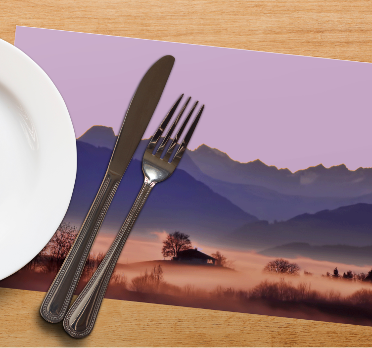 Modern placemat serene mountain landscape - TenStickers