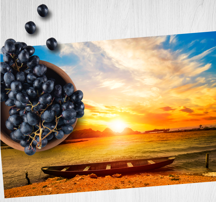Modern placemat sunset over river - TenStickers