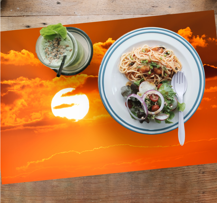 Modern placemat sunset sky design - TenStickers